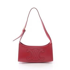 Celine Cuir Triomphe Leather Shoulder Bag Red